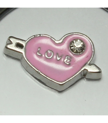 Charm Hart 'Love' met pijl roze