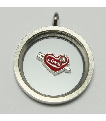 Charm Hart 'Love' met pijl rood