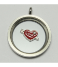 Charm Hart 'Love' met pijl rood